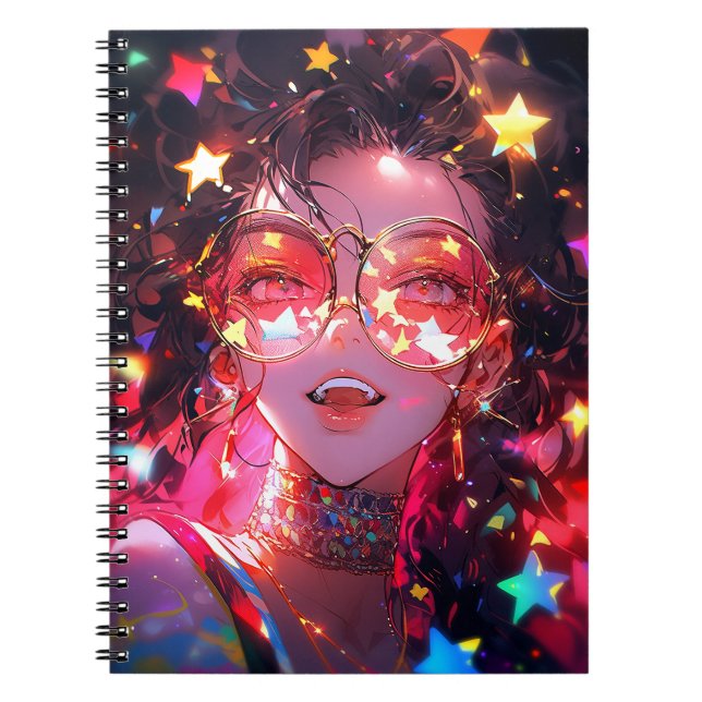 Caderno Espiral Estrelas de Meninas de Anime (Frente)