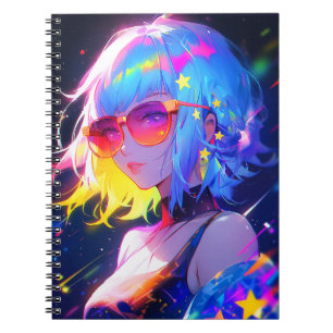 Caderno Espiral Estrelas de Meninas de Anime