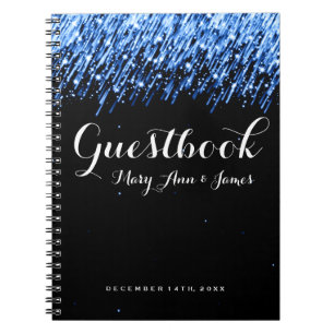 Caderno Espiral Estrelas de queda da "azul do Guestbook do