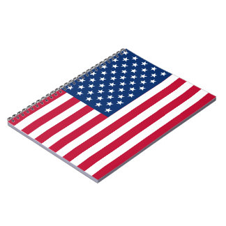 Caderno Espiral Estrelas e faixas de bandeira americanas