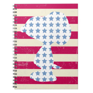 Caderno Espiral Estrelas e Stripes de Vintage Snoopy