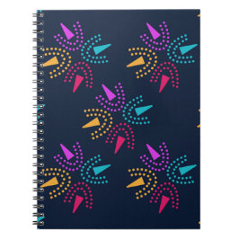 Caderno Espiral estrelas quic modernas africanas - azul marinho