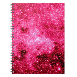 Caderno Espiral Estrelas Rosa Quentes