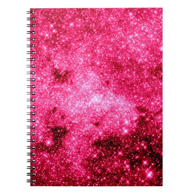 Caderno Espiral Estrelas Rosa Quentes (Frente)