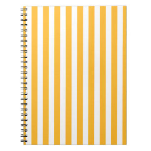 Caderno Espiral Estrias de doces, amarelas e brancas, ensolaradas
