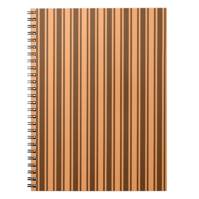 Caderno Espiral Estrias de doces castanhos retrorreflectores da dé (Frente)
