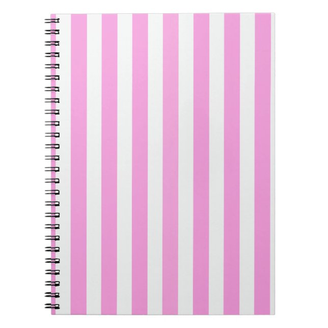 Caderno Espiral Estrias doces brancas e rosadas (Frente)