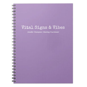 Caderno Espiral Estudante de Enfermagem Roxo Lavanda Minimalista T