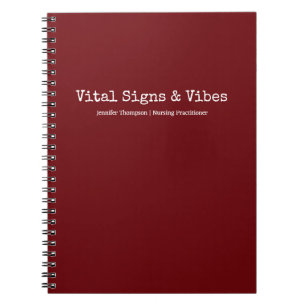 Caderno Espiral Estudante de Enfermagem Vermelho Sangue Minimalist