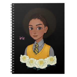 Caderno Espiral Estudante negra jamaicana Irie com cabelo natural