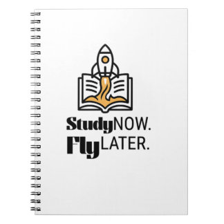 Caderno Espiral Estudar Agora Voar Mais Tarde – Motivação Estudant
