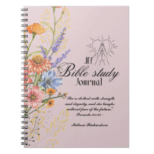 Caderno Espiral Estudo de Bíblia Personalizado Adicionar Nome e Fé