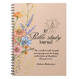 Caderno Espiral Estudo de Bíblia Personalizado Adicionar Nome e Fé