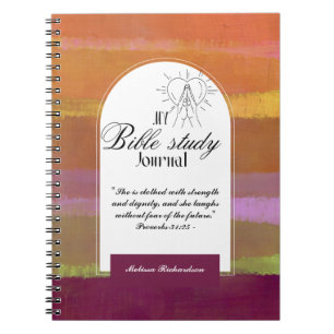 Caderno Espiral Estudo de Bíblia Personalizado Adicionar Nome e Fé