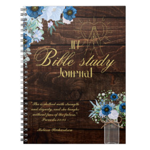 Caderno Espiral Estudo de Bíblia Personalizado Adicionar Nome e Fé