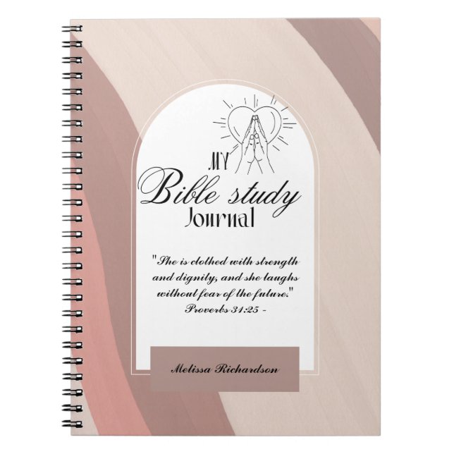 Caderno Espiral Estudo de Bíblia Personalizado Adicionar Nome e Fé (Frente)