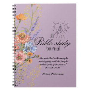 Caderno Espiral Estudo de Bíblia Personalizado Adicionar Nome e Fé