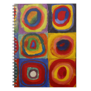 Caderno Espiral Estudo de Cor dos Círculos Quadrados por Kandinsky