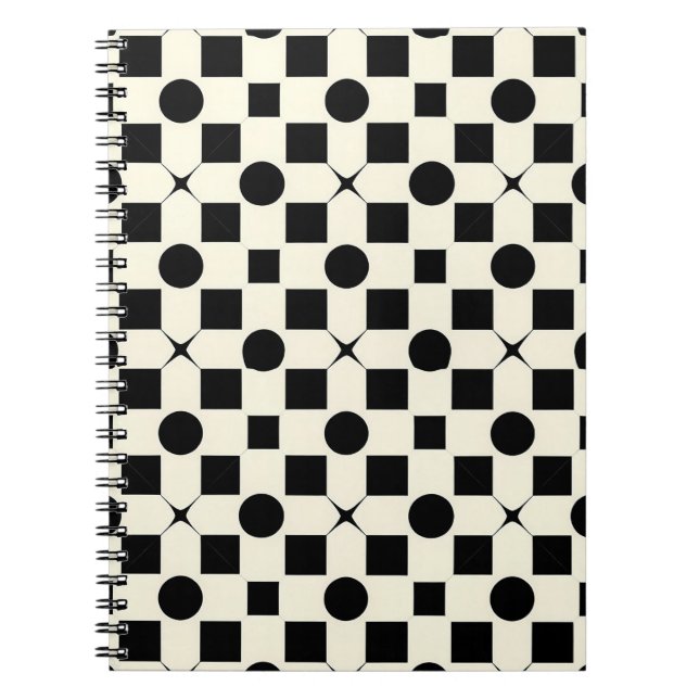 Caderno Espiral ⚫ Estudo e Trabalho de Design de Círculos Geométri (Frente)