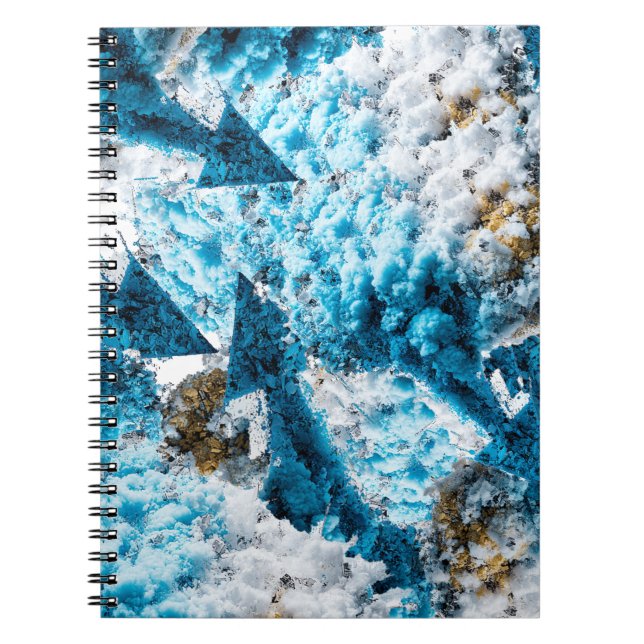 Caderno Espiral Ethereal Velocity: Geometric Cloud & Arrow Fusion (Frente)
