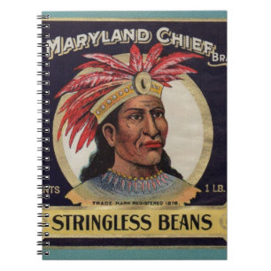 Caderno Espiral Etiqueta de Beans sem Cordas Chefe de Maryland, 19