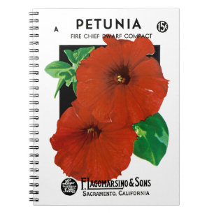 Caderno Espiral Etiqueta de Pacote de Sementes de Petunia