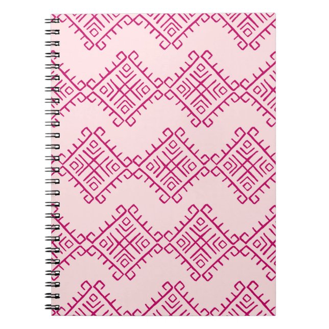 Caderno Espiral Etnia tribal: abstrato de colheita decorativa. (Frente)