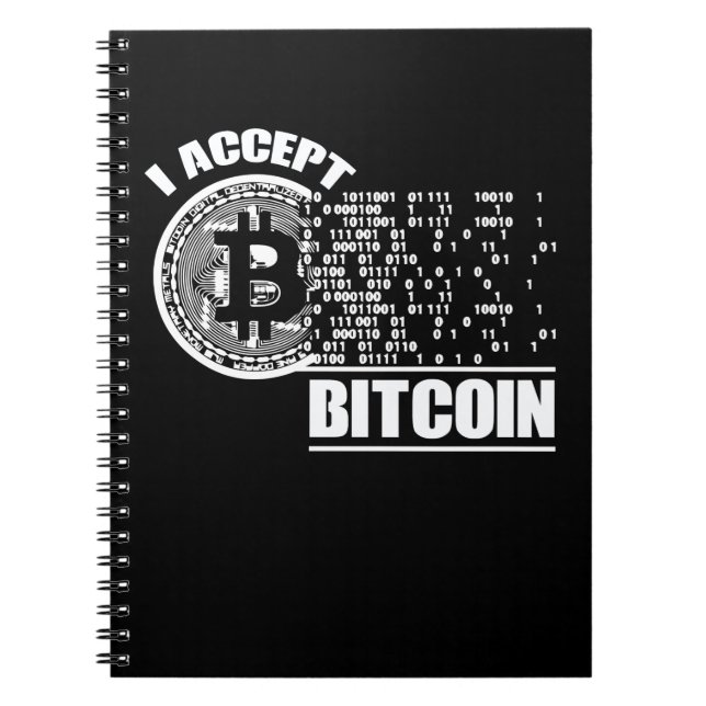 Caderno Espiral Eu aceito o Crypto Bitamt (Frente)
