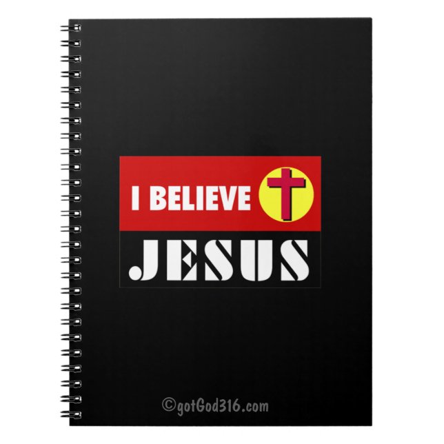 Caderno Espiral Eu acredito em Jesus gotGod316.com (Frente)