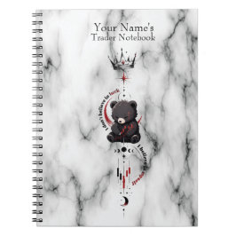 Caderno Espiral Eu Acredito em Mim Mesmo Símbolo de Trader Urso de