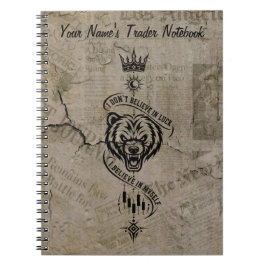 Caderno Espiral Eu Acredito em Mim Mesmo Urso Trader Pergaminho Vi