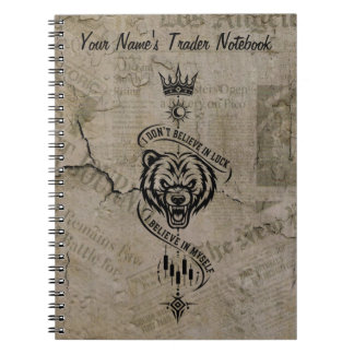 Caderno Espiral Eu Acredito em Mim Mesmo Urso Trader Pergaminho Vi