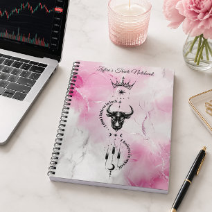 Caderno Espiral Eu Acredito em Mim Símbolo Pink Marble Trader