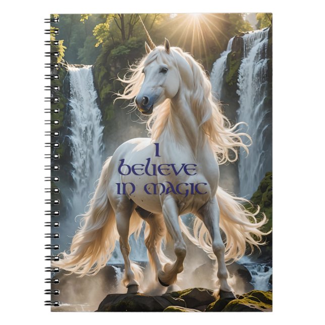 Caderno Espiral Eu acredito em unicórnio mágico (Frente)
