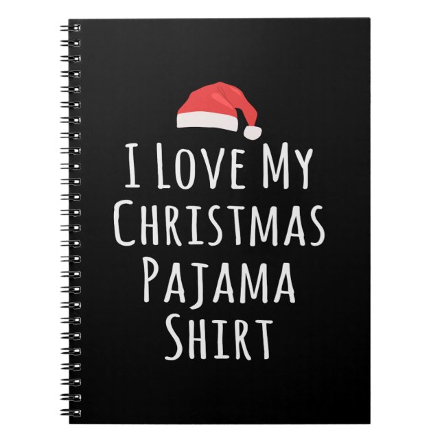 Caderno Espiral Eu adoro a minha camisa de Natal do Pajama (Frente)