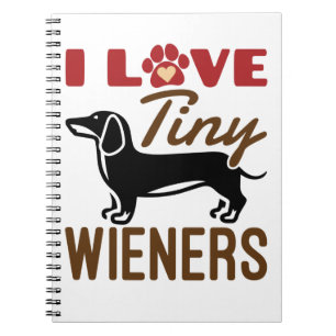 Caderno Espiral Eu Adoro Miniatura Miniatura de Wieners Dachshund 