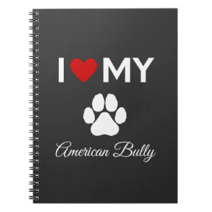 Caderno Espiral Eu adoro o meu texto personalizado de cachorro ame