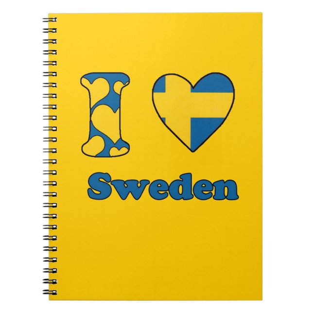 Caderno Espiral Eu adoro Suecia (Frente)