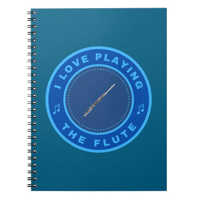 Caderno Espiral Eu adoro tocar a flauta (Frente)