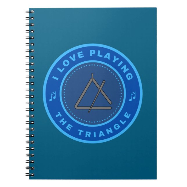 Caderno Espiral Eu adoro tocar o Triângulo (Frente)