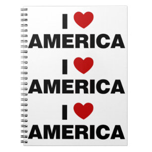 Caderno Espiral Eu amo a América