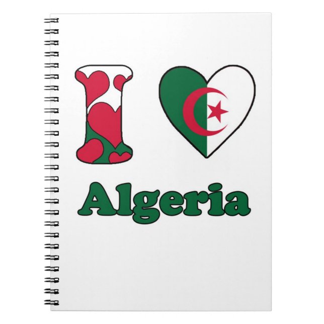 Caderno Espiral Eu amo a Argélia (Frente)