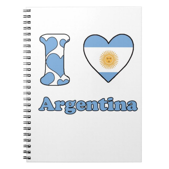 Caderno Espiral Eu amo a Argentina (Frente)