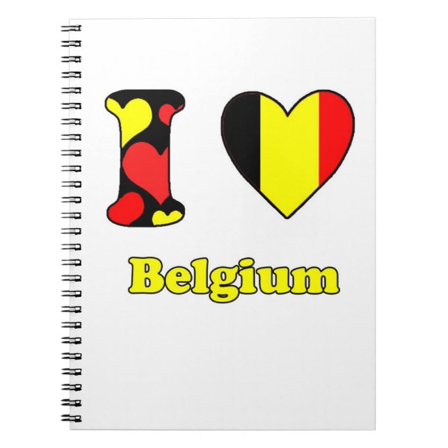 Caderno Espiral Eu amo a Bélgica (Frente)