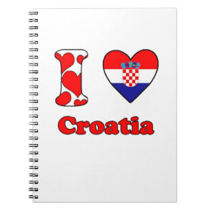 Caderno Espiral Eu amo a Croácia