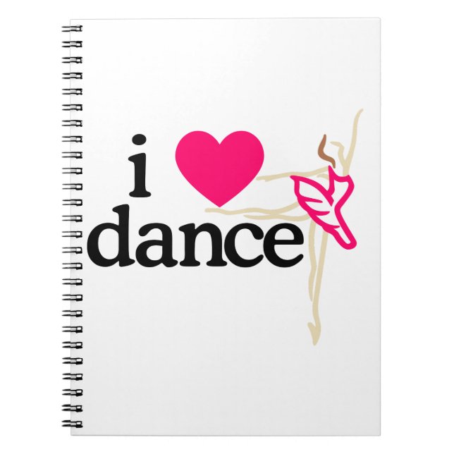 Caderno Espiral Eu amo a DANÇA (Frente)