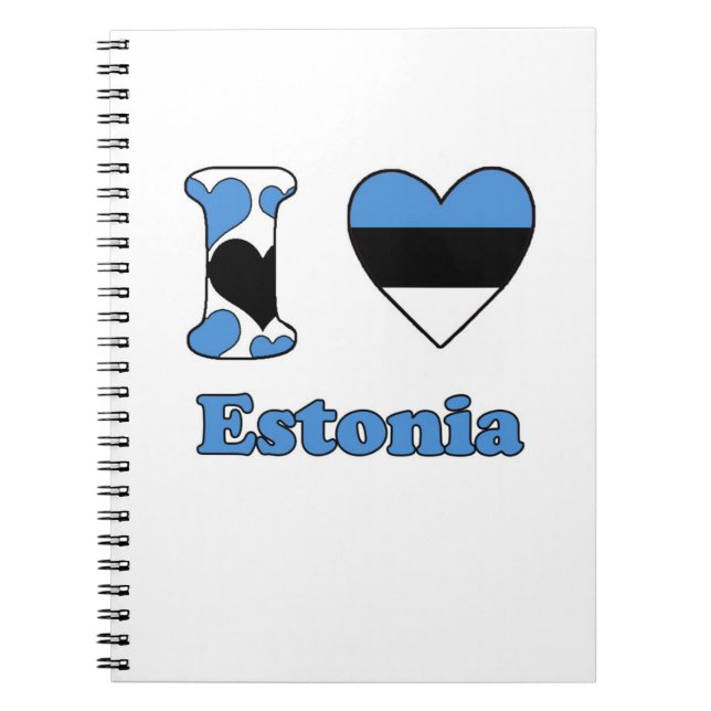 Caderno Espiral Eu amo a Estônia (Frente)