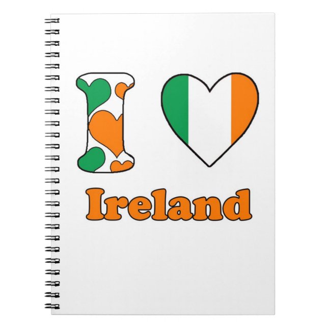 Caderno Espiral Eu amo a Irlanda (Frente)