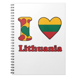 Caderno Espiral Eu amo a Lituânia