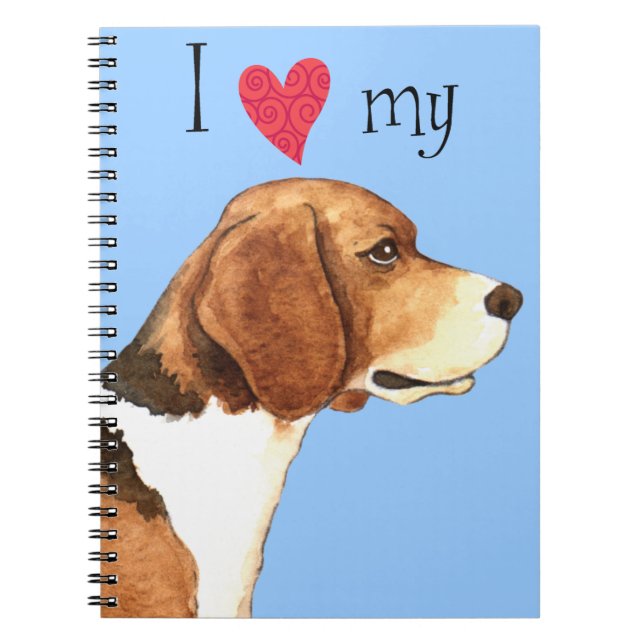 Caderno Espiral Eu Amo a minha Beagle (Frente)